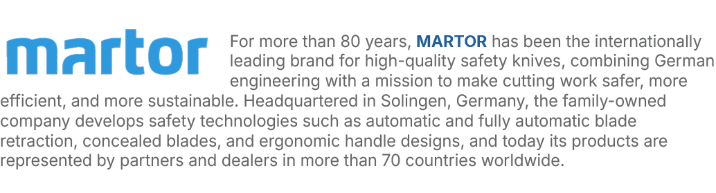 ￼For more than 80 years, MARTOR has been the internationally leading brand for high quality safety knives, combining ...