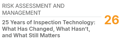 Risk Assessment and Management ,26,25 Years of Inspection Technology: What Has Changed, What Hasn’t, and What Still M...