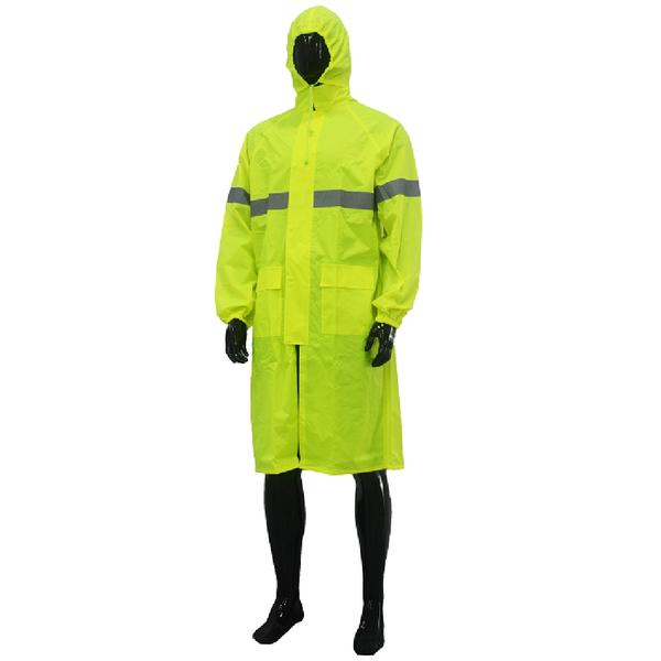 SAFETYWARE SHVRC190 – Polyester Rain Coat with Silver Reflective ...